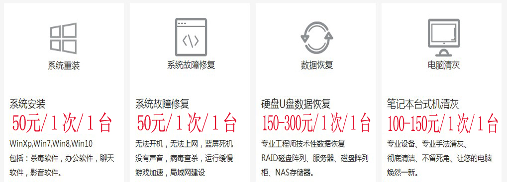 880健薪电脑维护/维修等收费标准